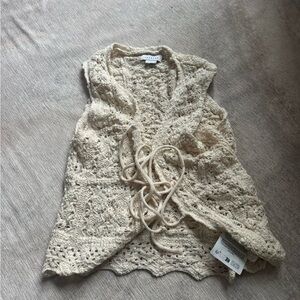 Topshop Cream Crochet Vest NEW